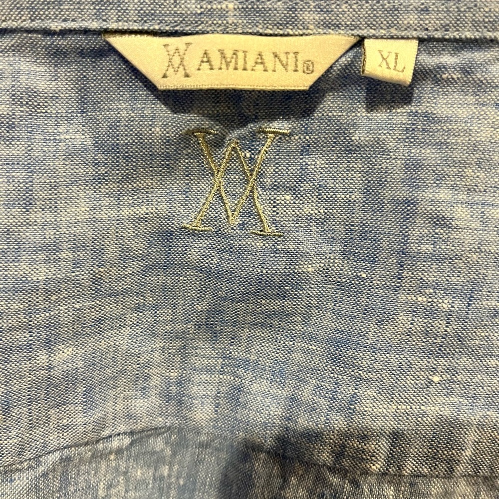 Blue linen men’s shirt. - Picture 2 of 3